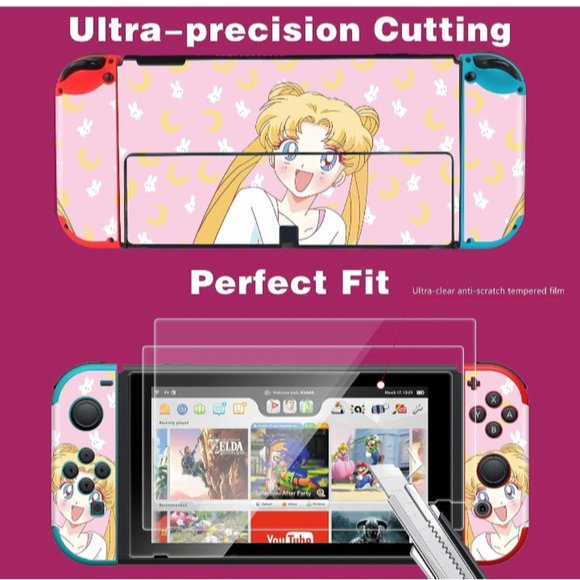 Kawaii Anime Cartoon Skins Stickers for Nintendo Switch OLED 2021 For Girls and - Picture 2 of 7